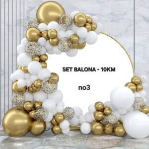 Luksuzni Set Balona – Zlatna i Bijela Elegancija