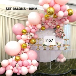 Premium Luk Balona – Pastelno Roza i Zlatni Glamur