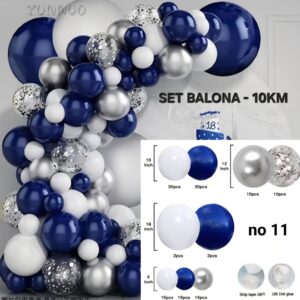 Midnight Blue & Silver Premium Luk Balona – Teget Plava, Bijela i Srebrni Glamur
