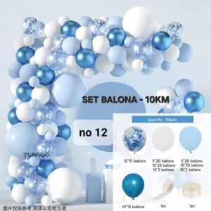Premium Luk Balona – Pastelno Plava, Bijela i Hrom Tirkiz