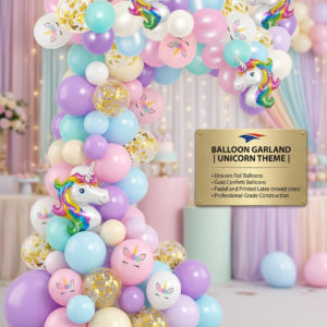 Ekskluzivni Dečiji Set Balona „Unicorn Magic“ – Sa folija jednorozima, zlatnim konfetama