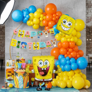 Dečiji Rođendanski Set Balona „Sunđer Bob / SpongeBob“ – Sa velikim stajaćim 3D balonom i natpisom