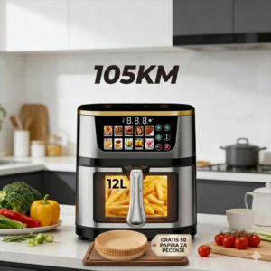Friteza na vruci zrak 2800w 12l zapremina + gratis 50 papira za pečenje