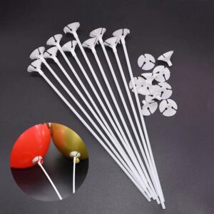 BIjeli plastični štapići s držačima za balone 60cm