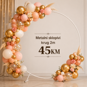 Metalni sklopivi krug precnika 2m bijela boja