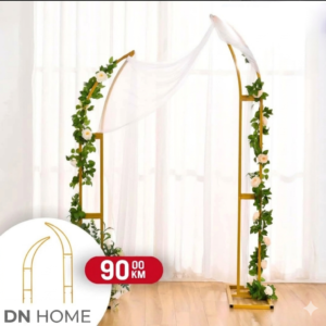 Metalni Lukovi za Dekoraciju (Set 2 u 1) – Zlatni Stalci (180cm i 210cm)