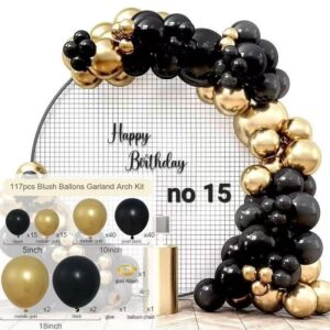 ​🎈 Premium Set Balona za Girlandu – Crna i Metalik Zlatna (Model br. 15)
​