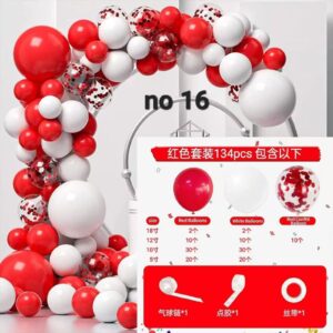 ​🎈 BALONSKI LUK / GIRLANDA – SET OD 134 DIJELA! 🎈 CRVENO-BIJELA ČAROLIJA