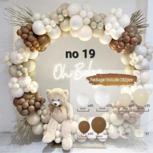 Premium Balonski Luk / Girlanda – Raskošni Boho Set u Smeđim, Krem i Bijelim Tonovima (182 dijela)