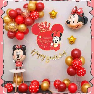 Komplet Balona za Girlandu – Minnie Mouse Red & Gold / Klasični Mini Maus