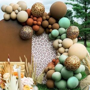 Komplet Balona za Girlandu – Safari Boho & Animal Print / Smeđe-Zeleni Set